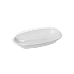 Блюдо овальное 240*138 мм. с крышкой, поликарбонат, штабелир /1/72/
