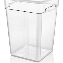 Контейнер для продуктов квадр. 20,8 л. 28*28*40 см. с мерн.шкалой, прозрач, поликарб., б/кр, штабелир. /1/6/