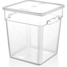 Контейнер для продуктов квадр. 17,2 л. 28*28*32 см. с мерн.шкалой, прозрач, поликарб., б/кр, штабелир. /1/6/